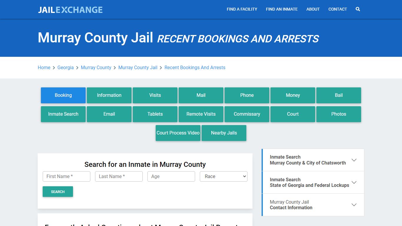 Murray County Jail GA Recent Arrests and Bookings - Jail Exchange