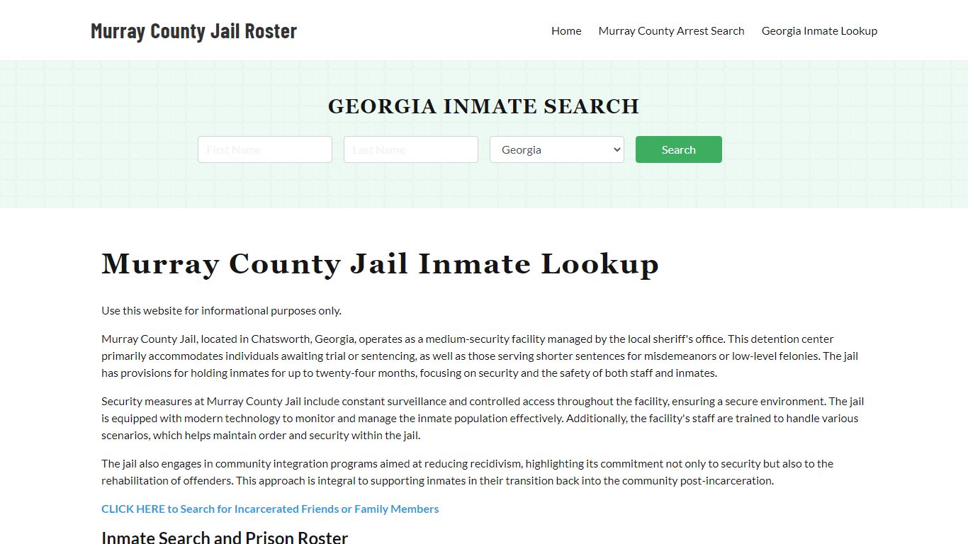 Murray County Jail Roster Lookup, GA, Inmate Search